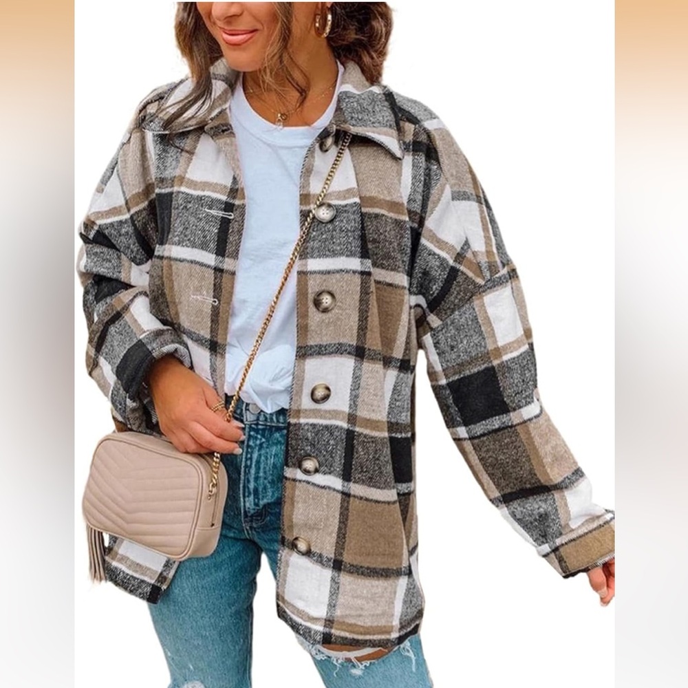 Plaid Button-Up Jacket